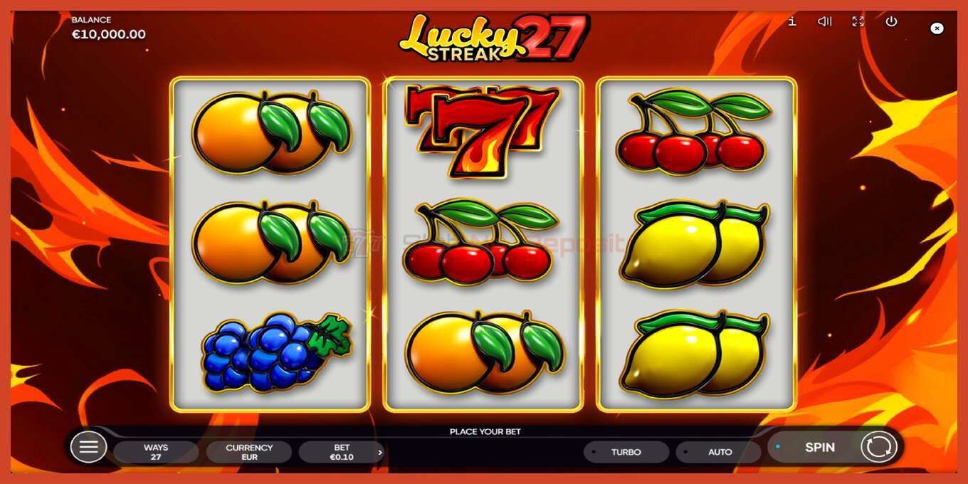 Captura de tela do slot: Lucky Streak 27 sem depósito, número - 1