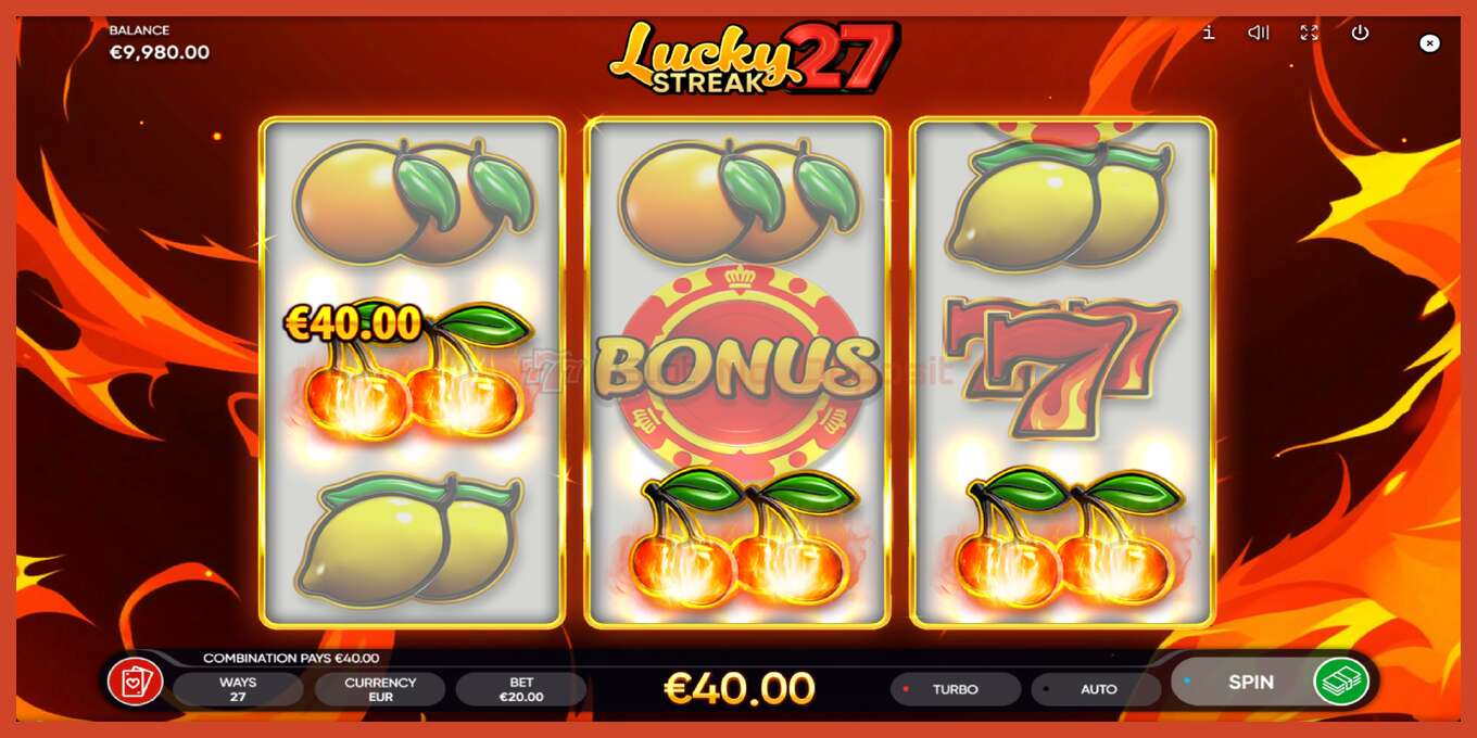 Captura de tela do slot: Lucky Streak 27 sem depósito, número - 4