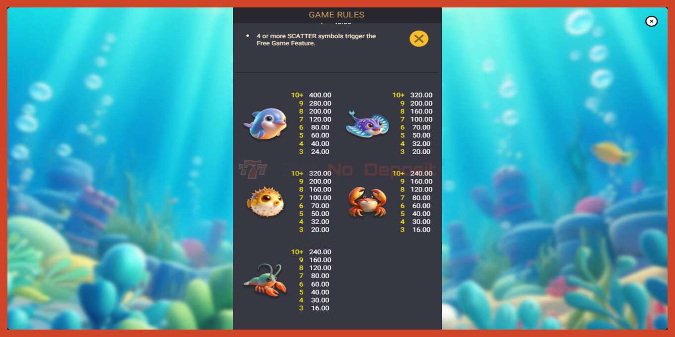 Slot screenshot: Lucky Twin Sea no deposit, number - 6