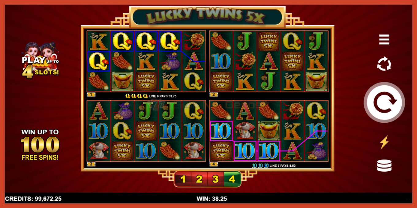 Yuva ekran görüntüsü: Lucky Twins 5X 4Tune Reels depozito yok, sayı - 3