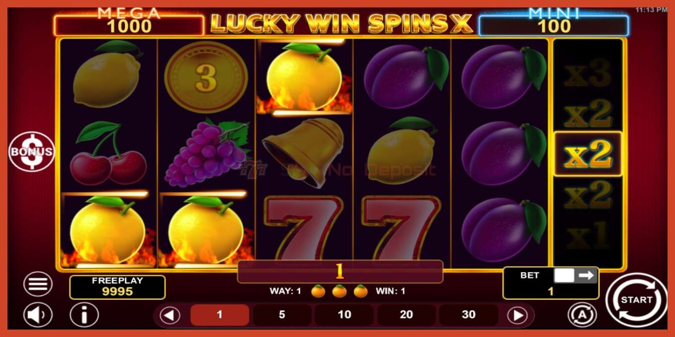 Captura de pantalla do slot: Lucky Win Spins X sen depósito, número - 3