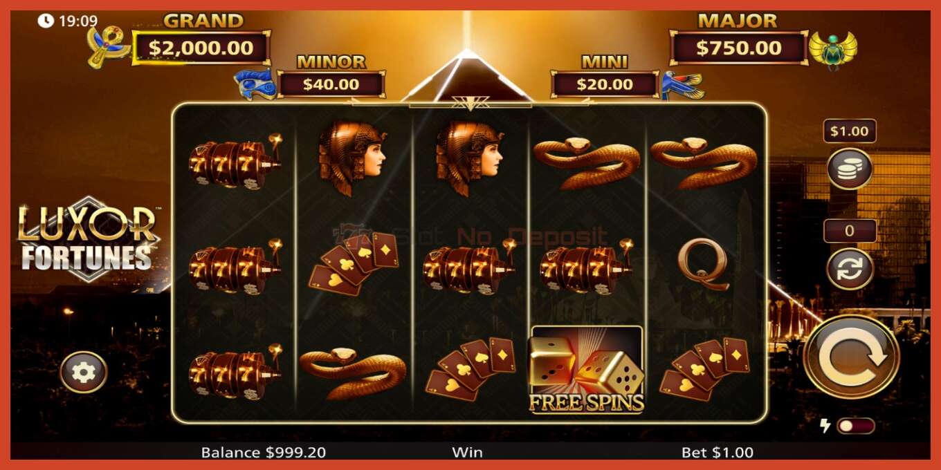 Slot screenshot: Luxor Fortunes no deposit, number - 2