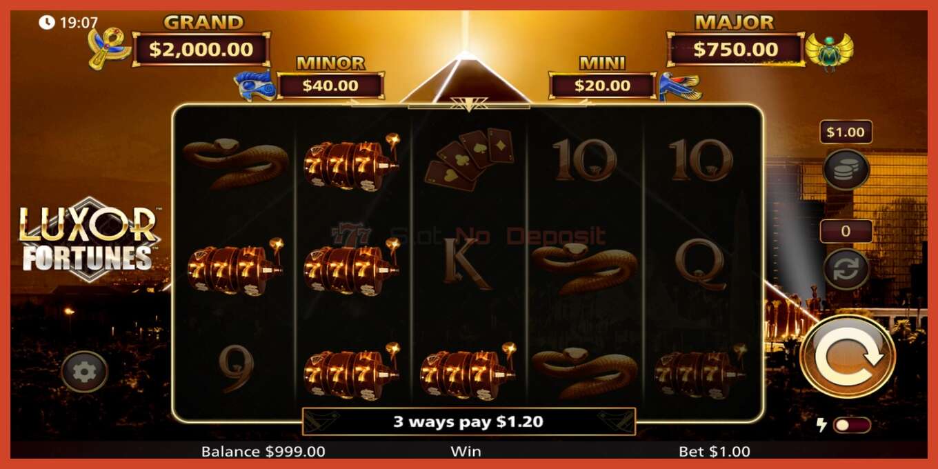 Slot screenshot: Luxor Fortunes no deposit, number - 3