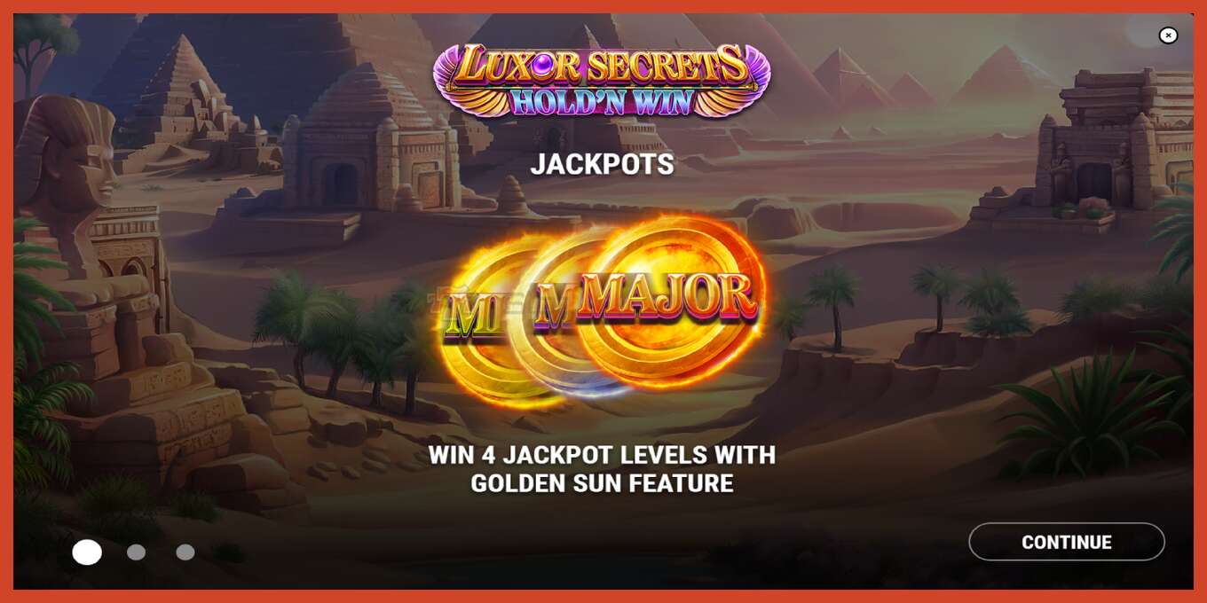 Скріншот слоту: Luxor Secrets Holdn Win без депозиту, номер - 1