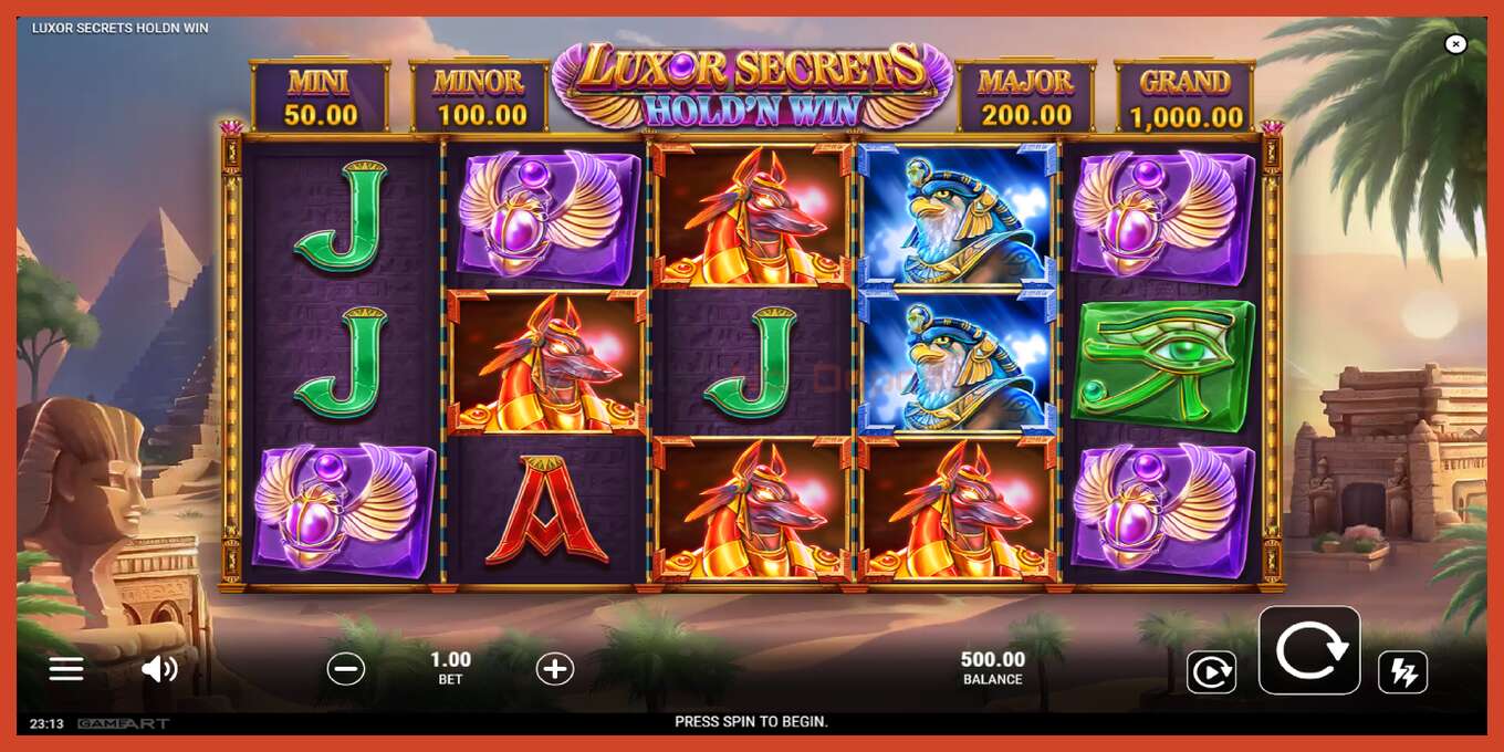 Скріншот слоту: Luxor Secrets Holdn Win без депозиту, номер - 2