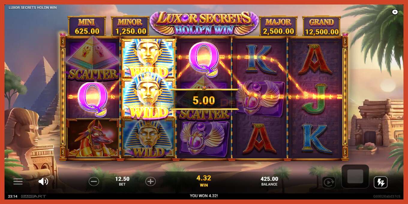 Скріншот слоту: Luxor Secrets Holdn Win без депозиту, номер - 3