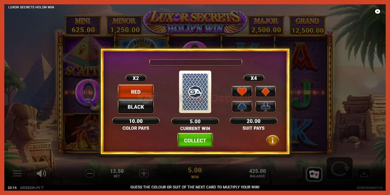 Скріншот слоту: Luxor Secrets Holdn Win без депозиту, номер - 4