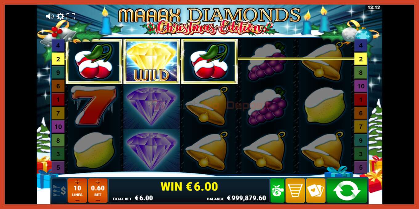 Slot screenshot: Maaax Diamonds no deposit, number - 2