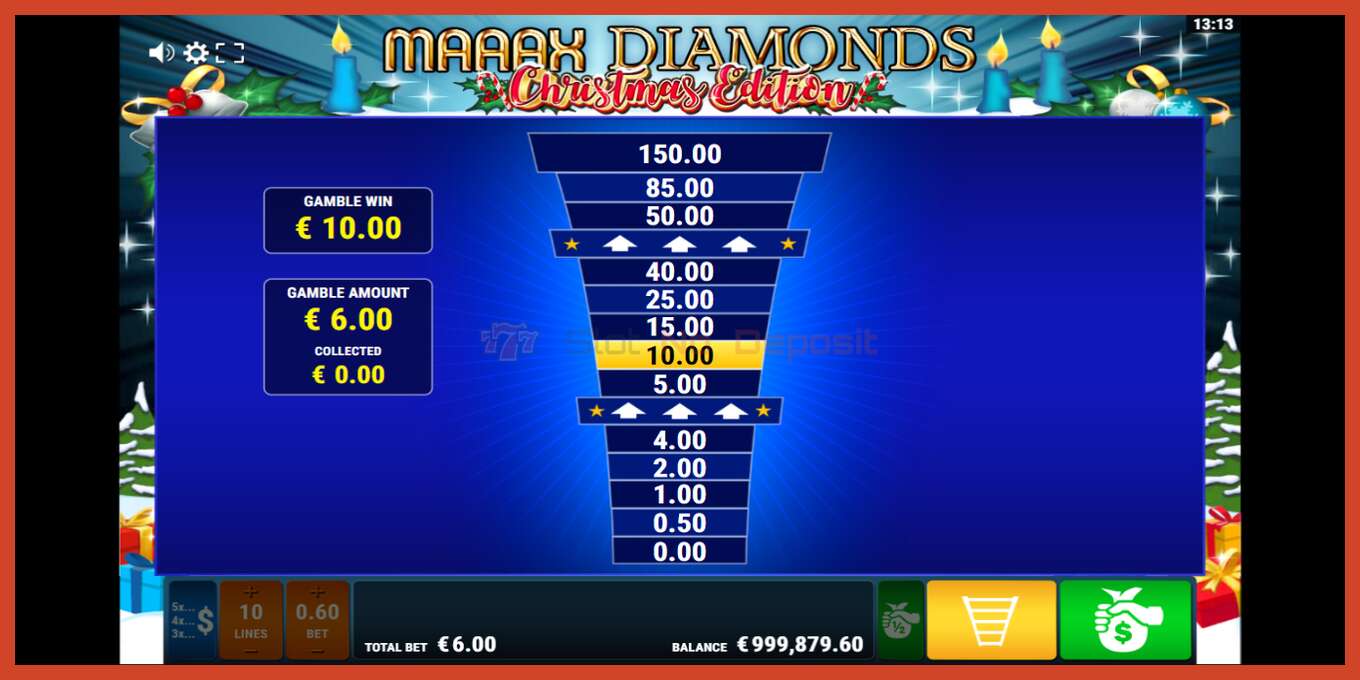 Slot screenshot: Maaax Diamonds no deposit, number - 3