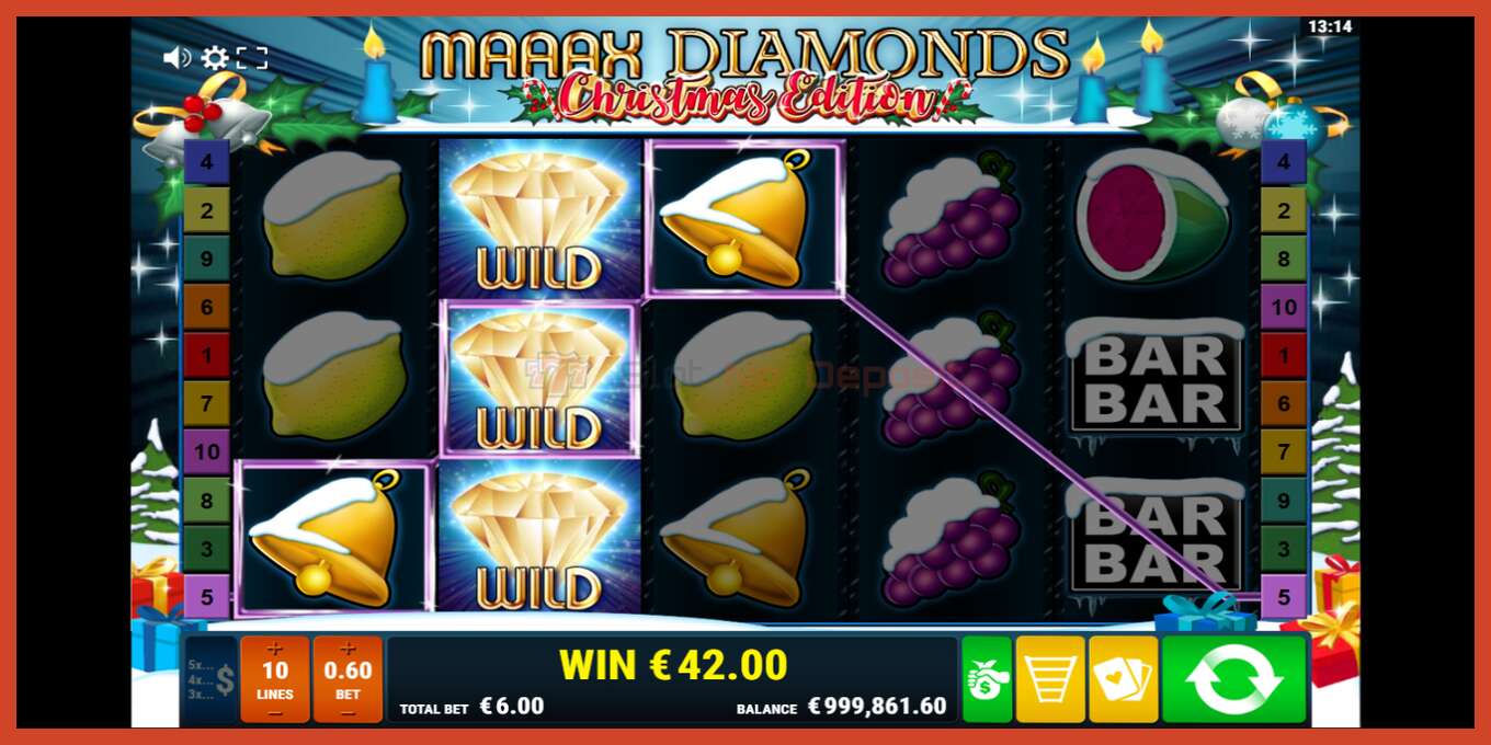 Slot screenshot: Maaax Diamonds no deposit, number - 4