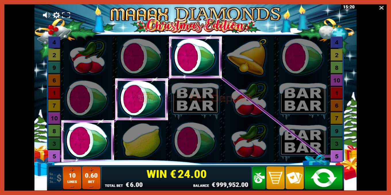 Slot screenshot: Maaax Diamonds Christmas Edition no deposit, number - 3