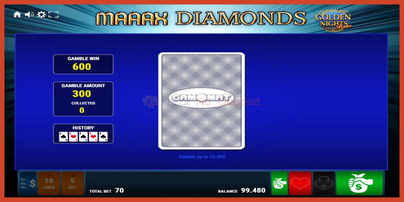 Slot screenshot: Maaax Diamonds Golden Nights no deposit, number - 5