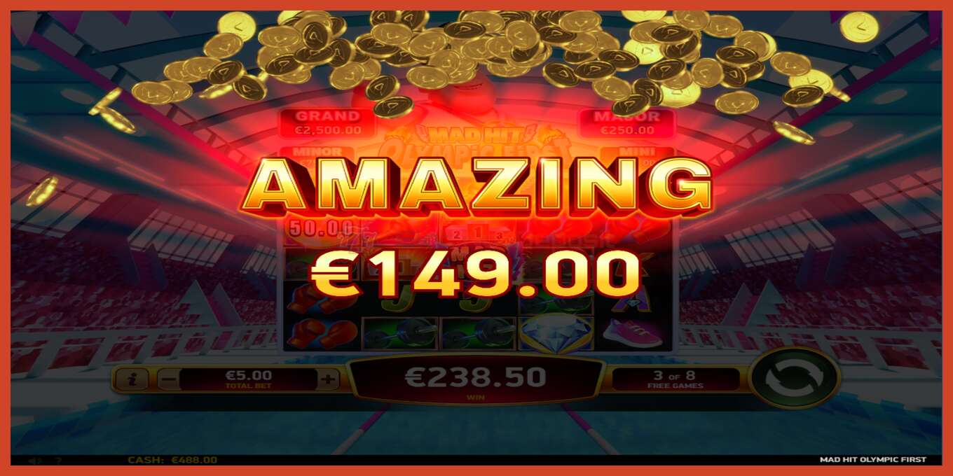 Slot screenshot: Mad Hit Olympic First no deposit, number - 6