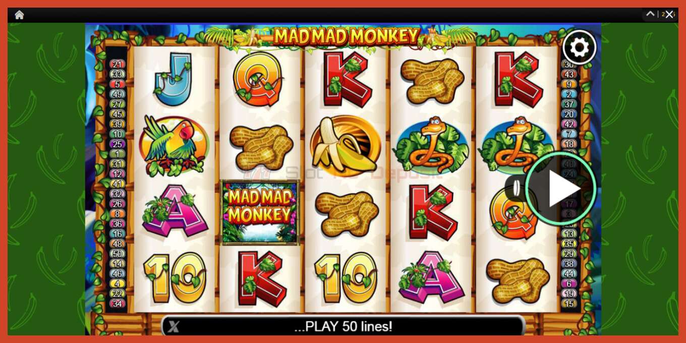 Slot screenshot: Mad Mad Monkey no deposit, number - 1