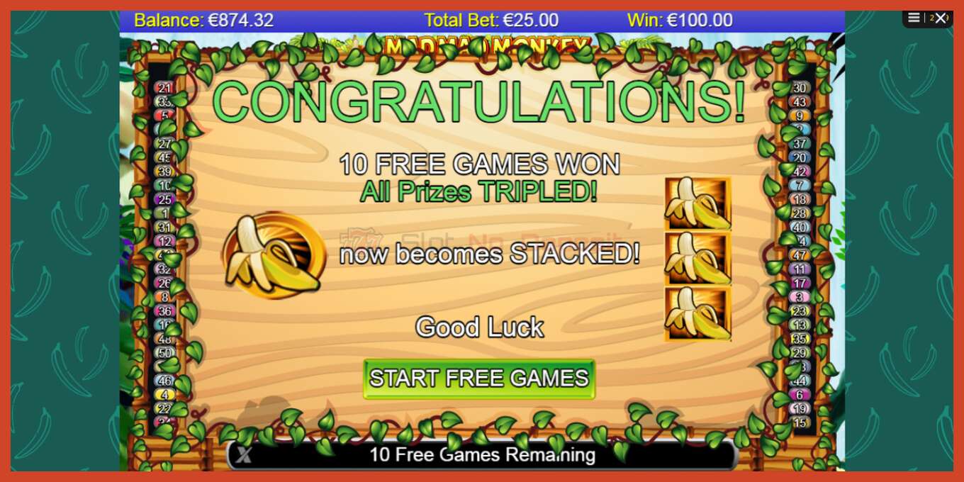 Slot screenshot: Mad Mad Monkey no deposit, number - 4