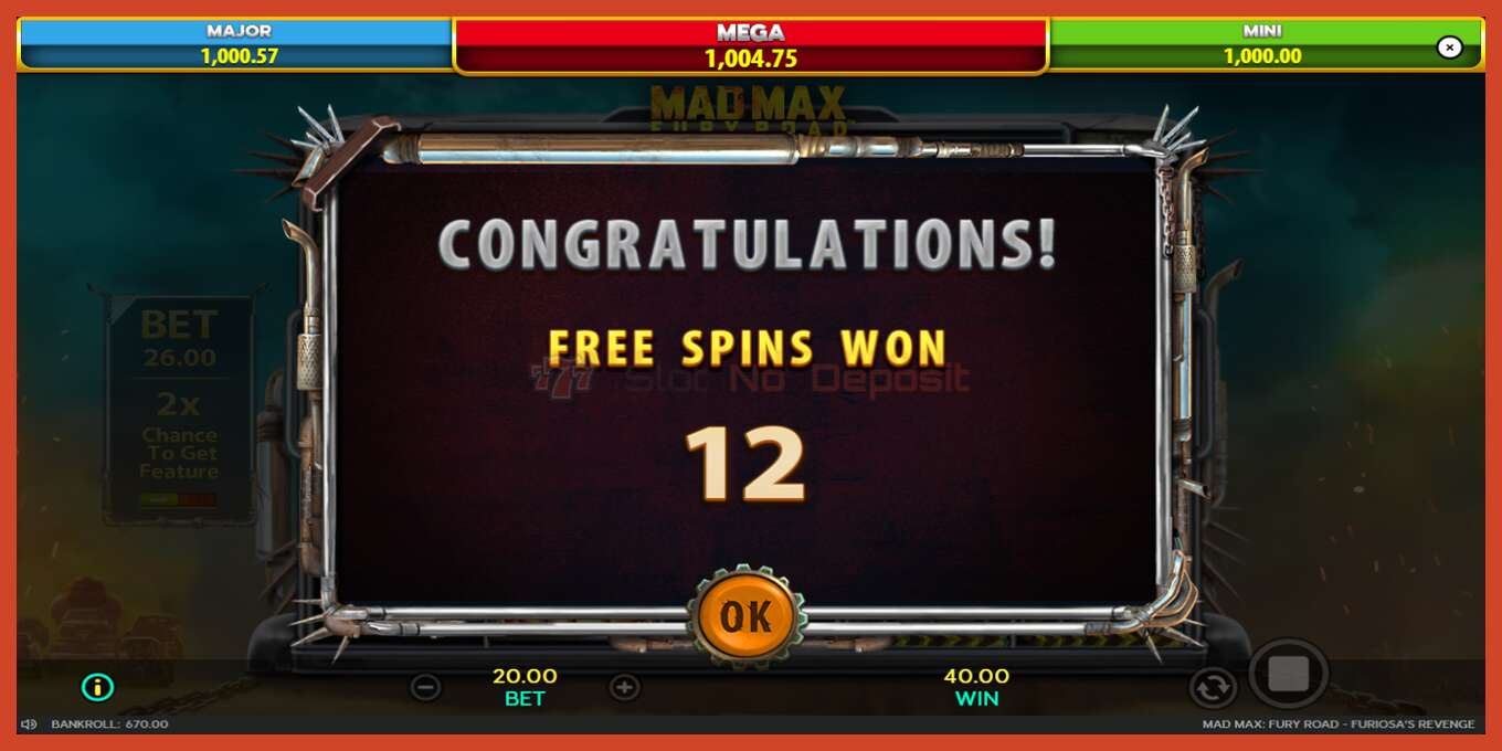 Slot screenshot: Mad Max: Fury Road - Furiosas Revenge no deposit, number - 5