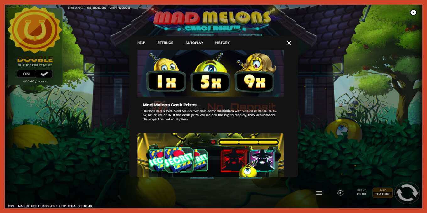 Slot skrinshoti: Mad Melons Chaos Reels depozit yoq, raqam - 7