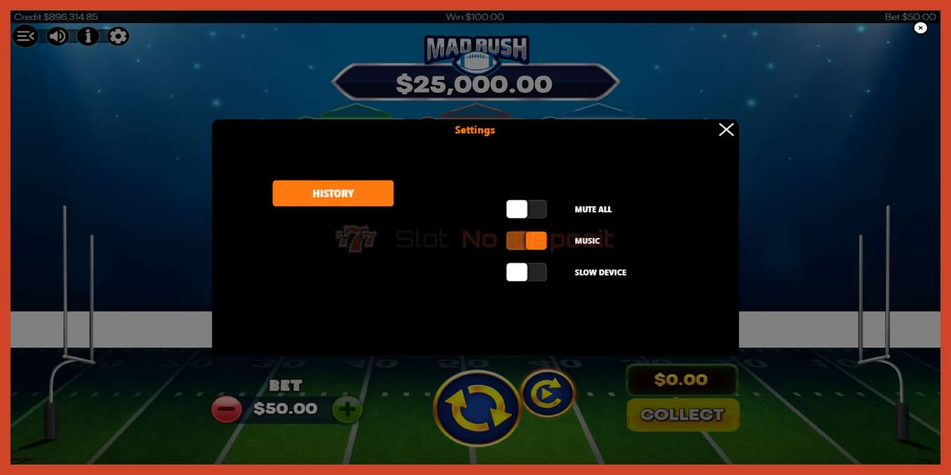 Slot screenshot: Mad Rush no deposit, number - 7