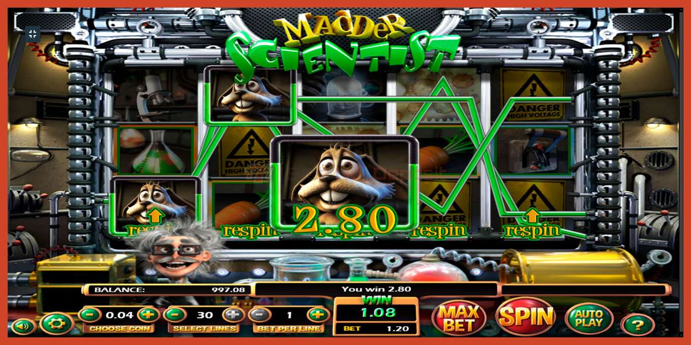 Slot screenshot: Madder Scientist no deposit, number - 3