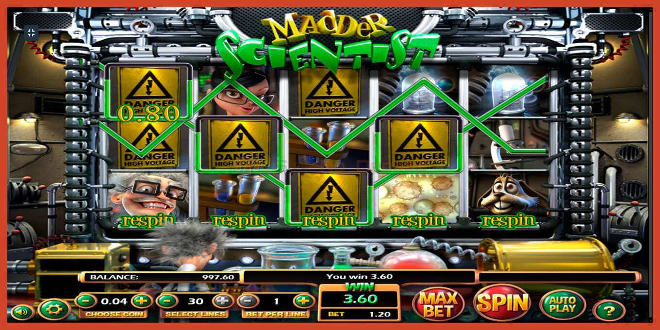 Slot screenshot: Madder Scientist no deposit, number - 5