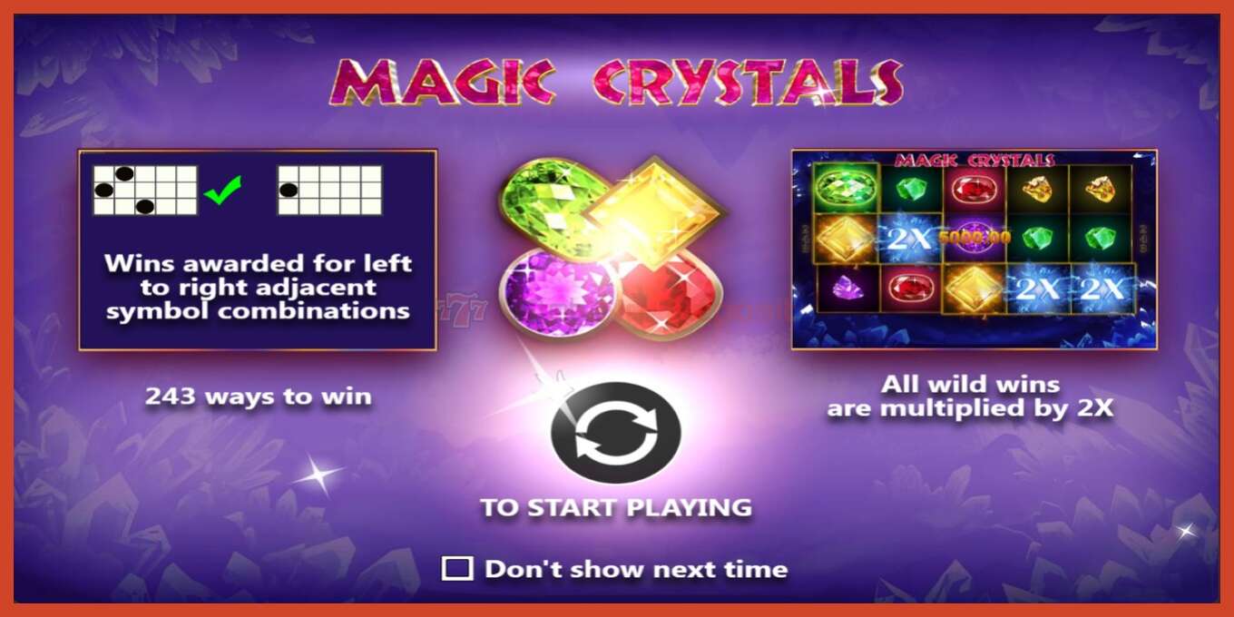 Slot screenshot: Magic Crystals no deposit, number - 1