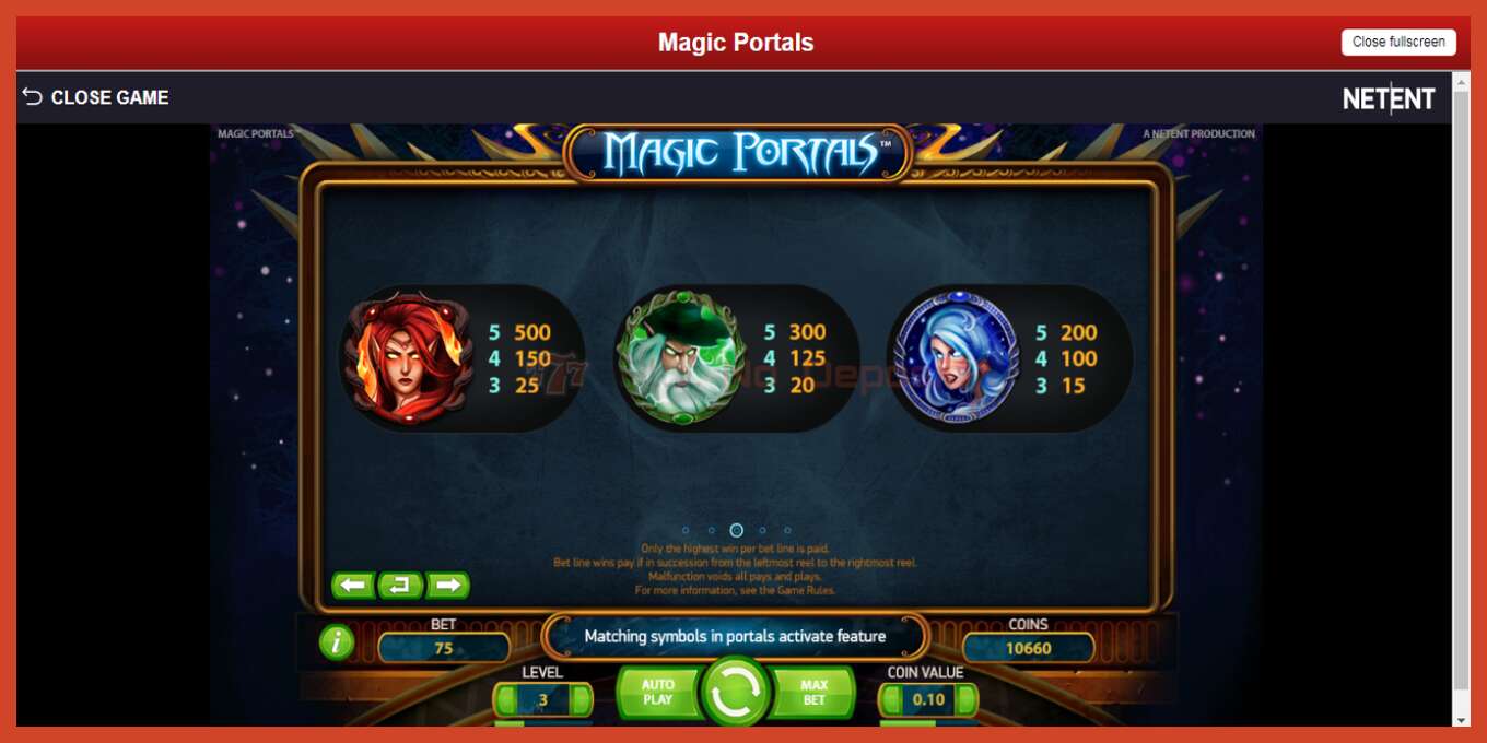 Slot screenshot: Magic Portals no deposit, number - 6