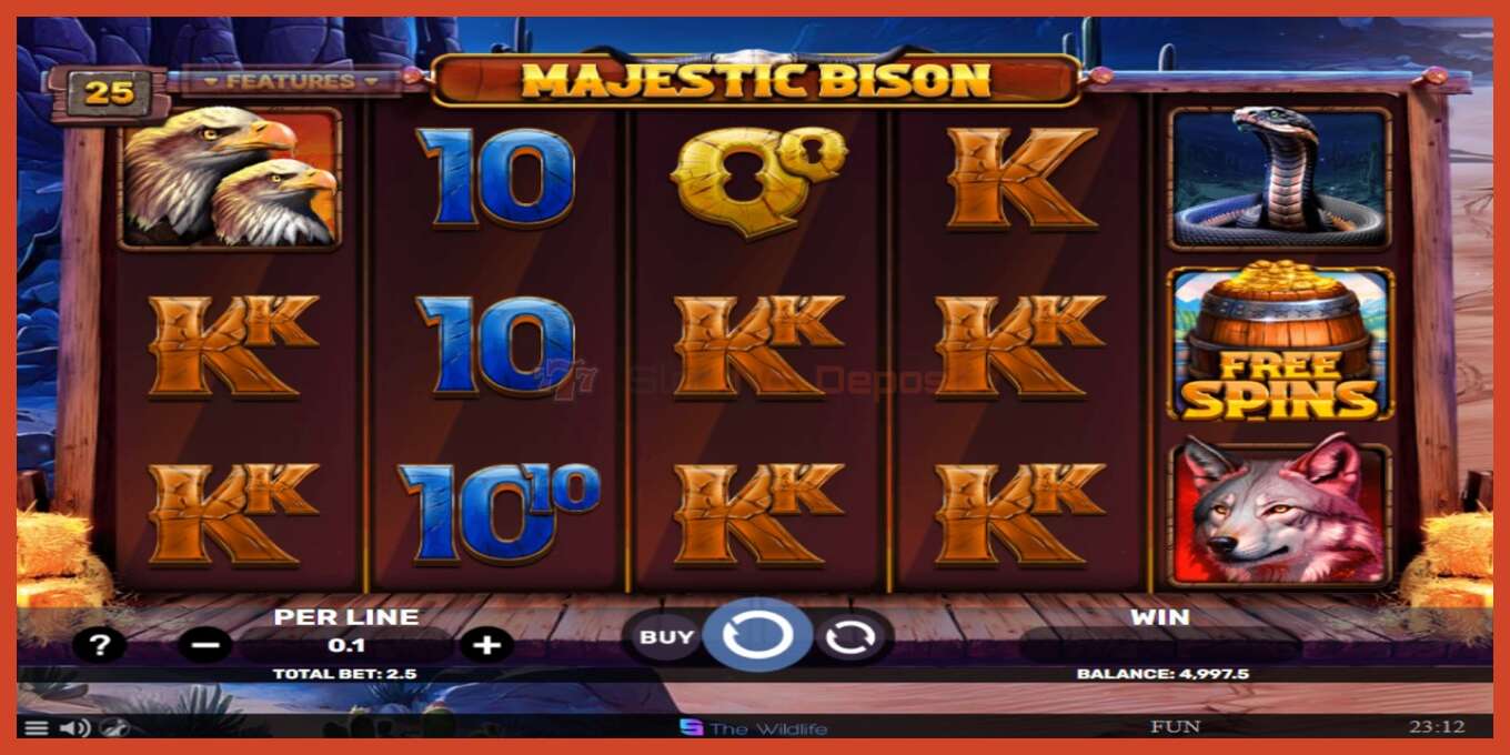 Slot screenshot: Majestic Bison no deposit, number - 2