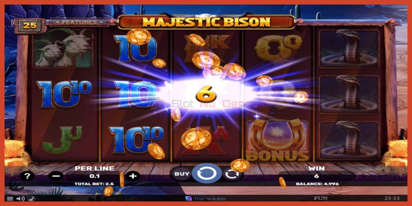 Slot screenshot: Majestic Bison no deposit, number - 3