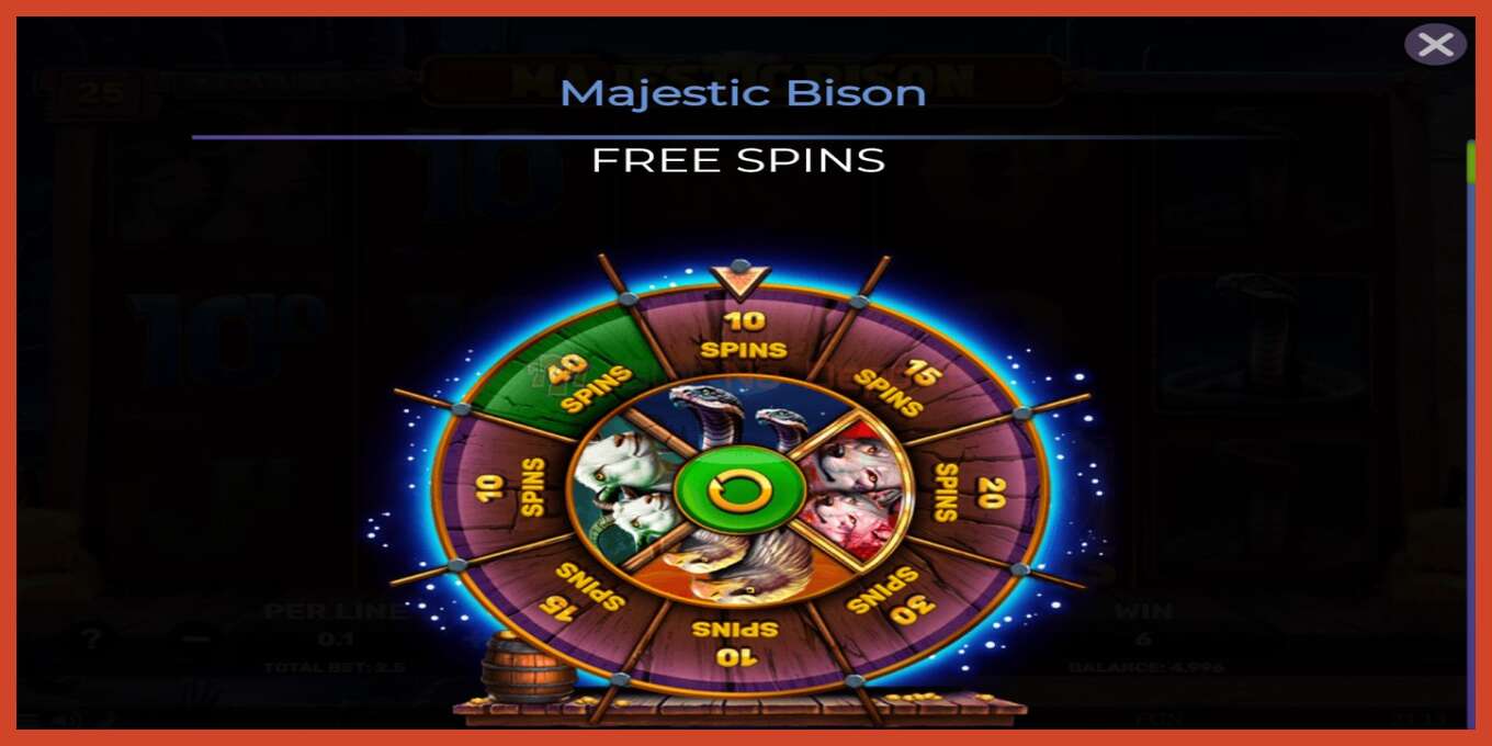 Slot screenshot: Majestic Bison no deposit, number - 4