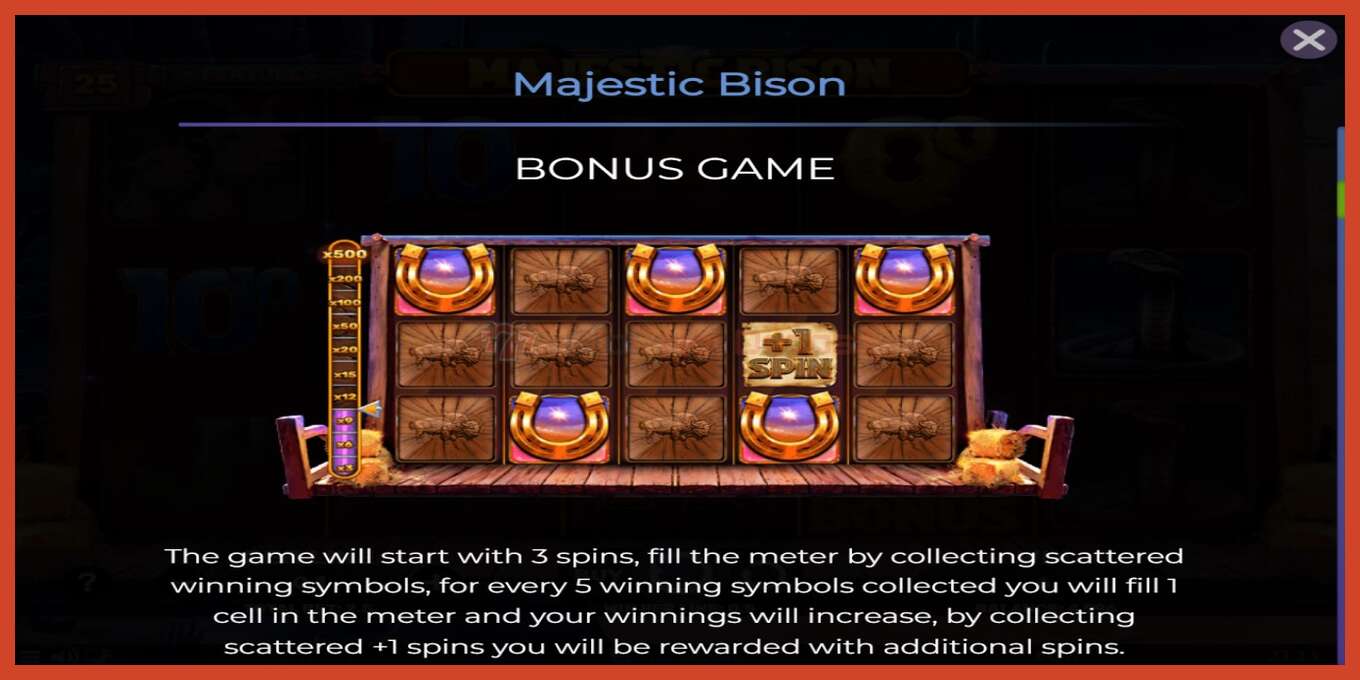 Slot screenshot: Majestic Bison no deposit, number - 5