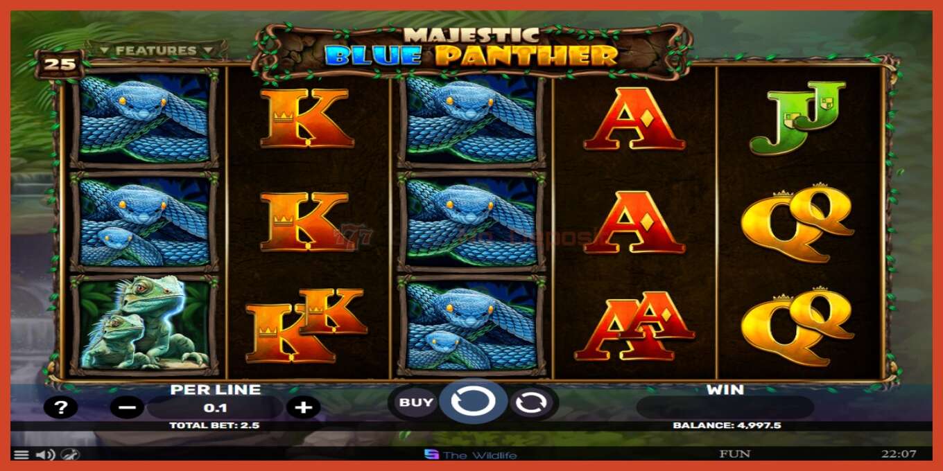 Slot screenshot: Majestic Blue Panther no deposit, number - 2