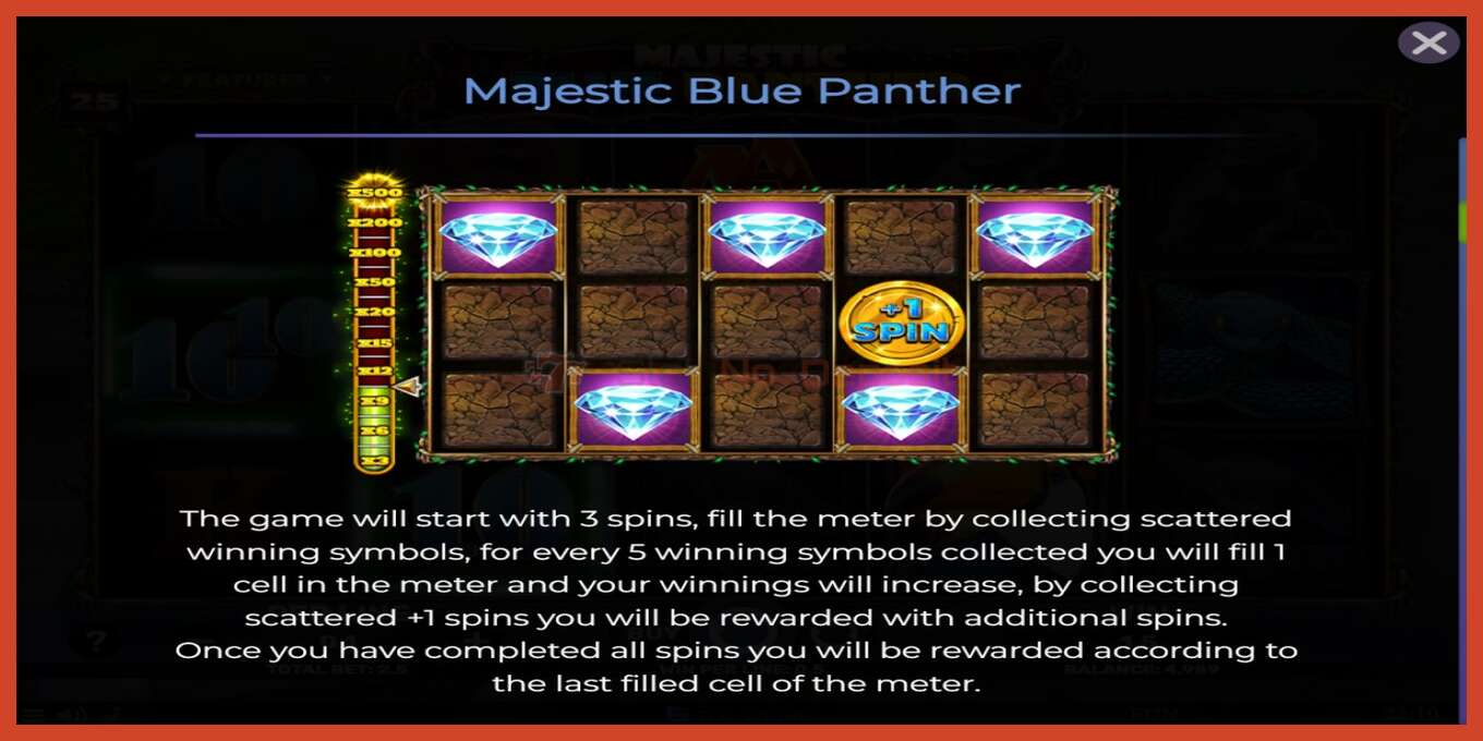 Slot screenshot: Majestic Blue Panther no deposit, number - 5