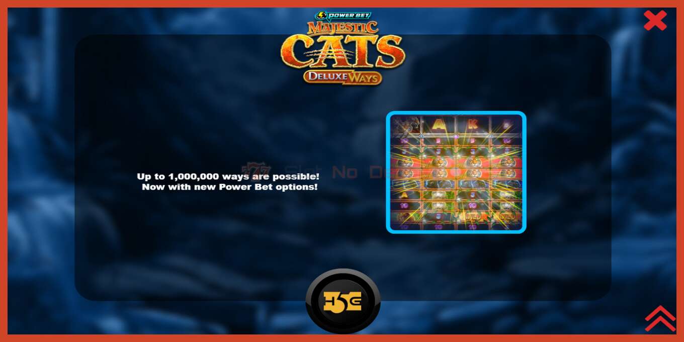 Slot screenshot: Majestic Cats DeluxeWays no deposit, number - 1