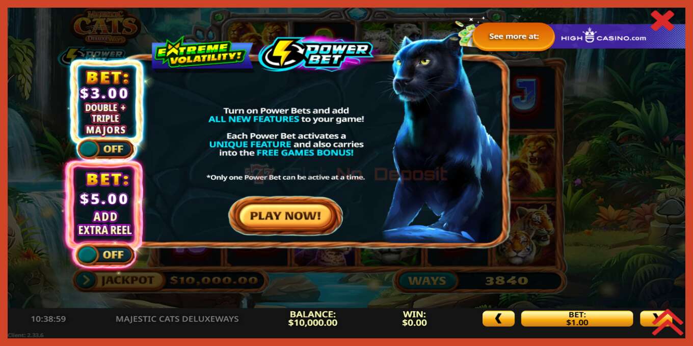 Slot screenshot: Majestic Cats DeluxeWays no deposit, number - 2