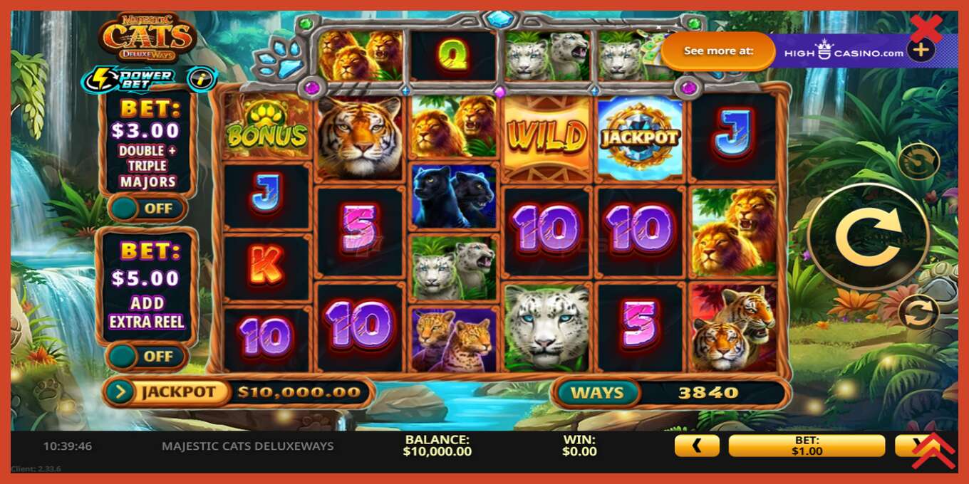 Slot screenshot: Majestic Cats DeluxeWays no deposit, number - 3