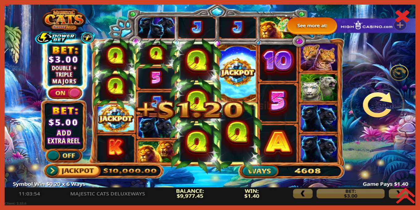 Slot screenshot: Majestic Cats DeluxeWays no deposit, number - 4