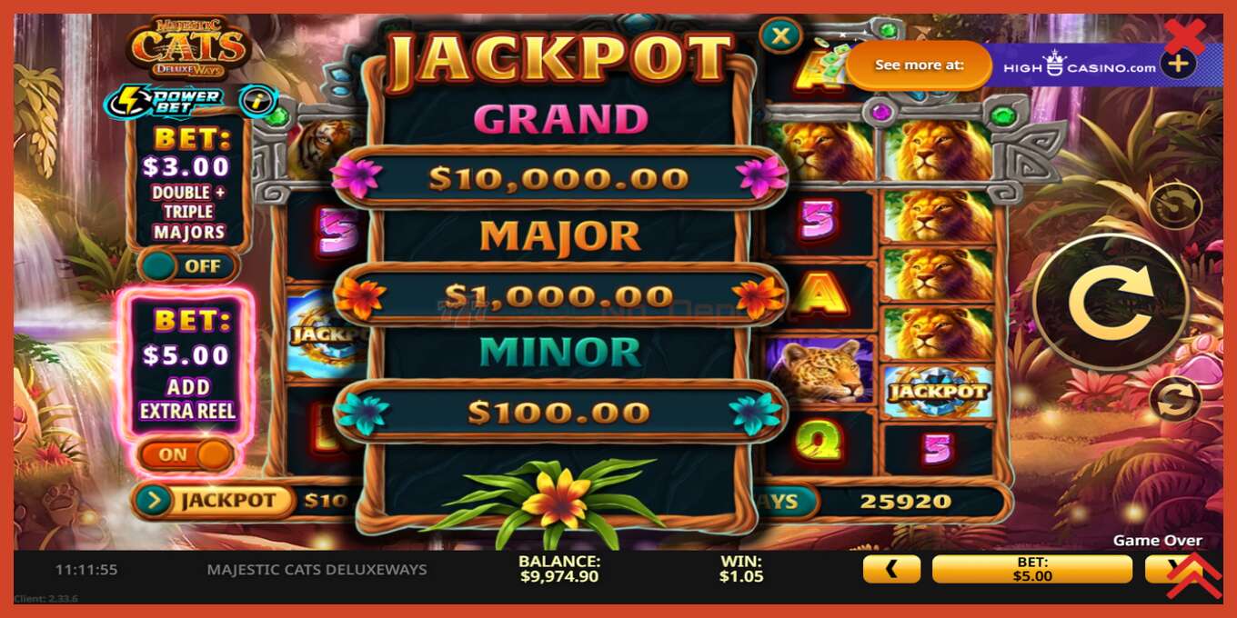 Slot screenshot: Majestic Cats DeluxeWays no deposit, number - 6