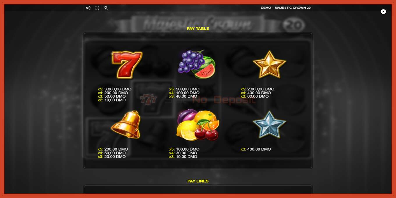 Slot-Screenshot: Majestic Crown 20 keine anzahlung, nummer - 5