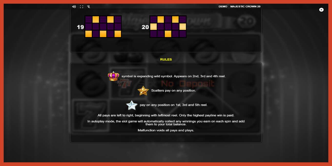 Slot-Screenshot: Majestic Crown 20 keine anzahlung, nummer - 7