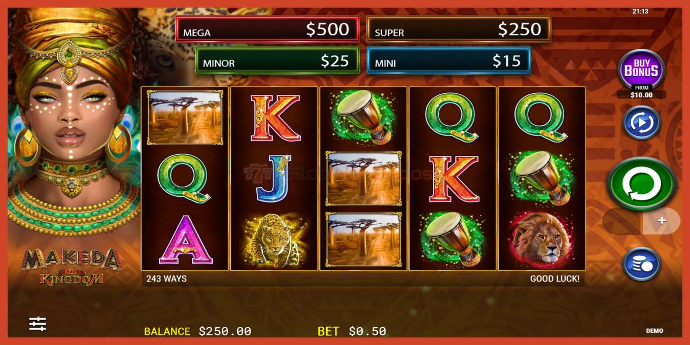 Slot скриншоту: Makeda Epic Kingdom депозит жок, саны - 2