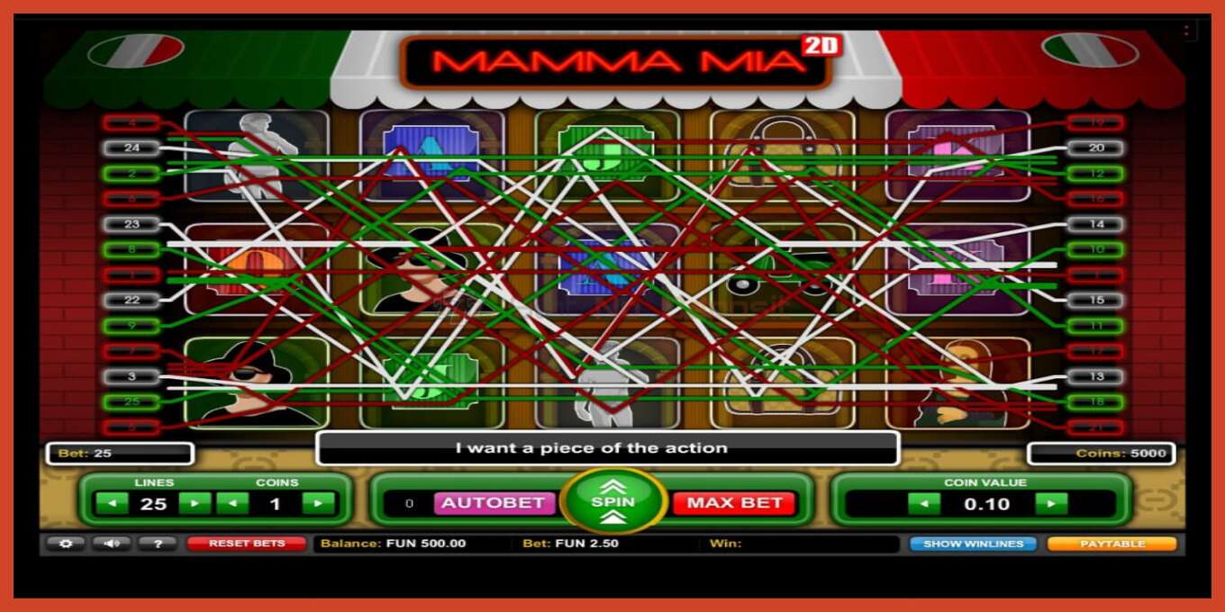 Slot screenshot: Mamma Mia 2D no deposit, number - 1