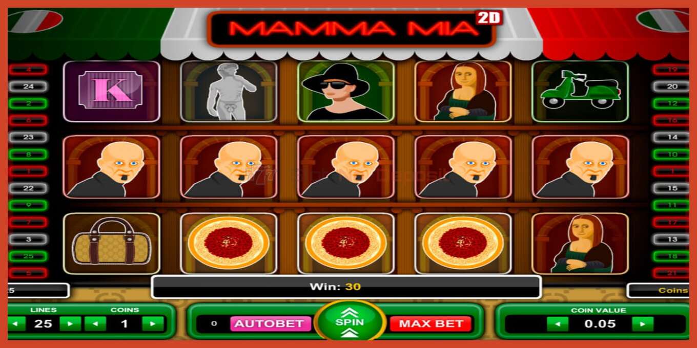 Slot screenshot: Mamma Mia 2D no deposit, number - 2