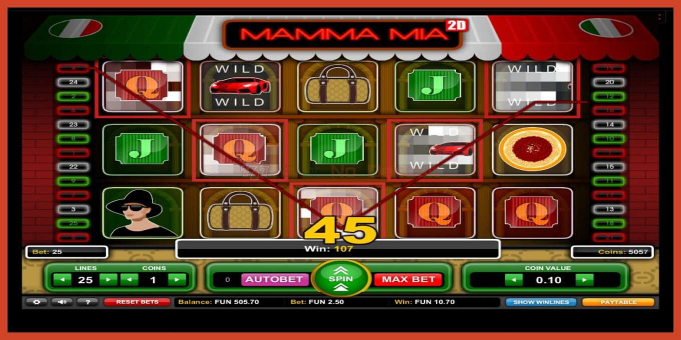 Slot screenshot: Mamma Mia 2D no deposit, number - 4