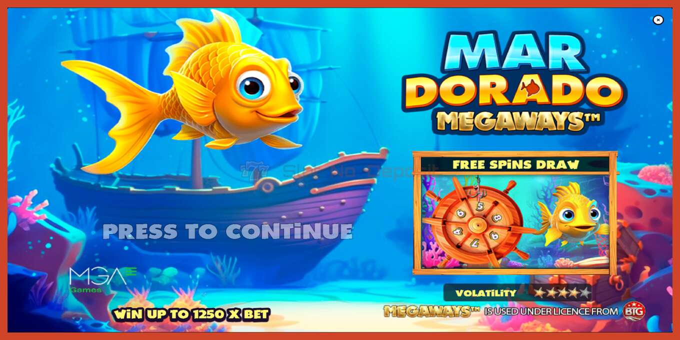 Slot screenshot: Mar Dorado Megaways no deposit, number - 1