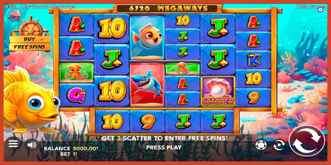 Slot screenshot: Mar Dorado Megaways no deposit, number - 2