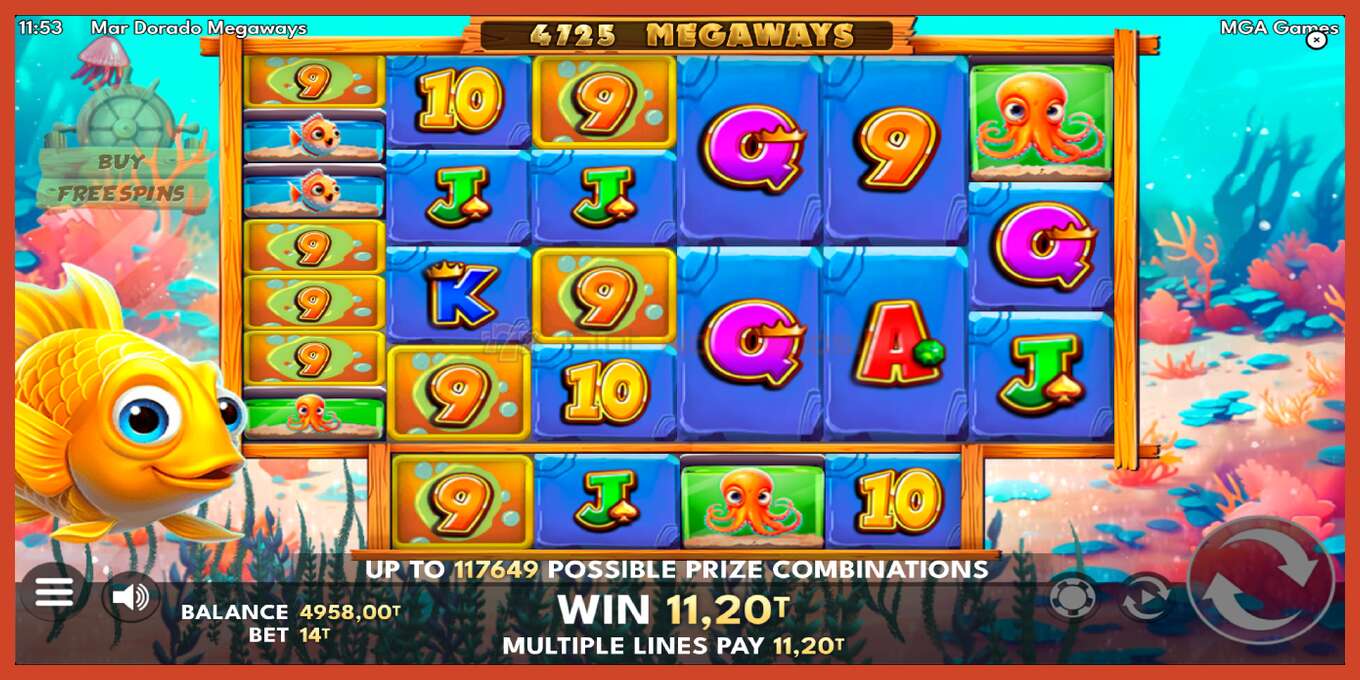 Slot screenshot: Mar Dorado Megaways no deposit, number - 3