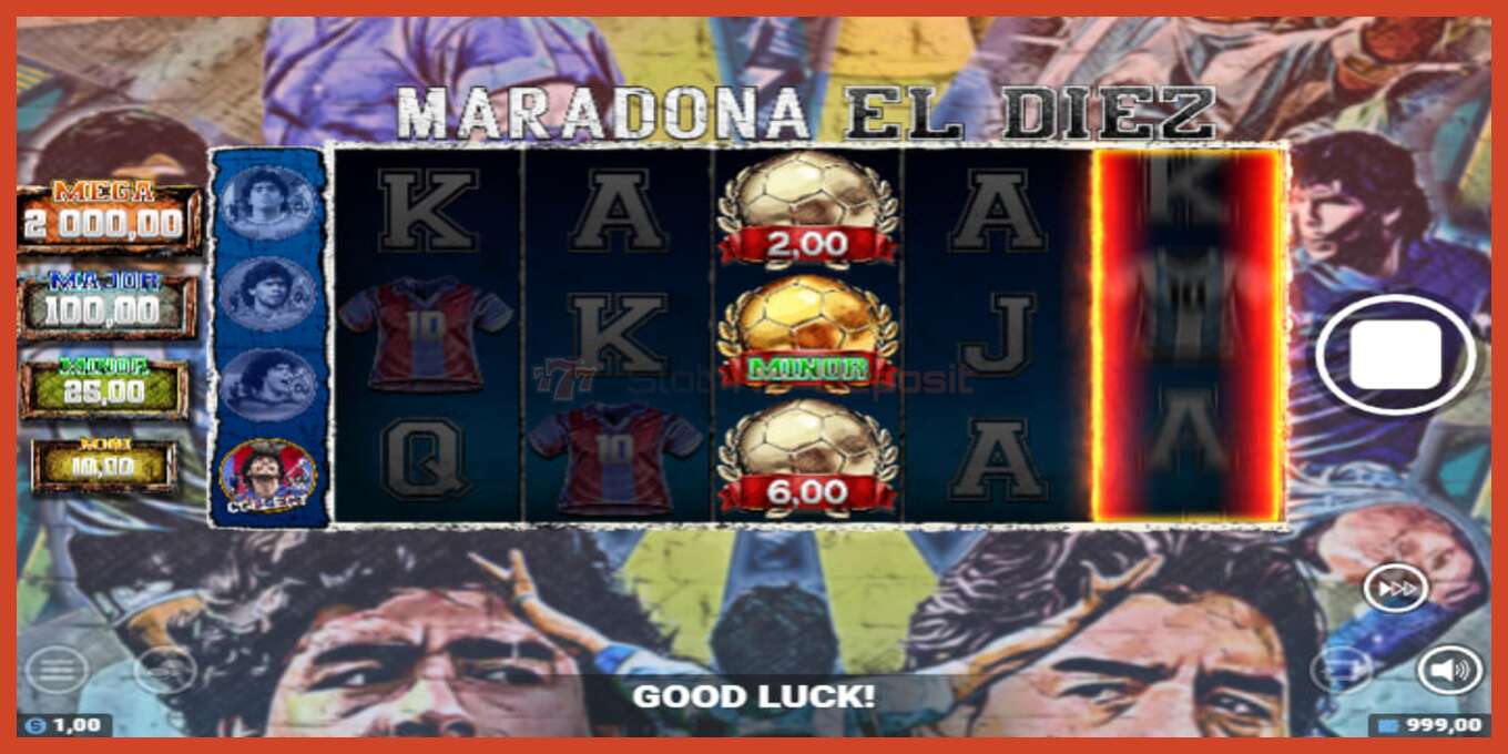 Slot screenshot: Maradona El Diez no deposit, number - 4