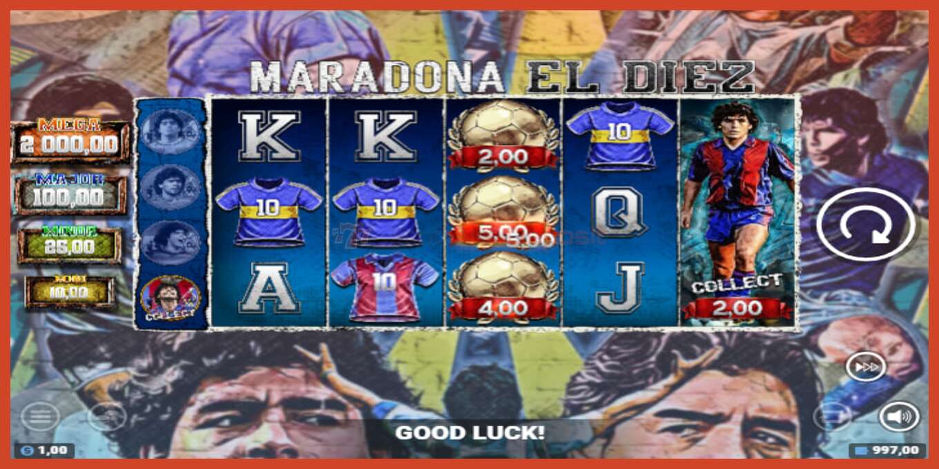 Slot screenshot: Maradona El Diez no deposit, number - 5