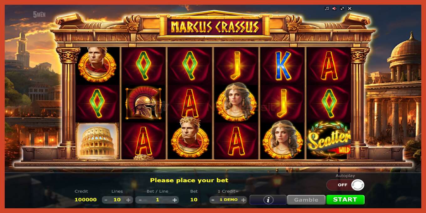 Slot pantaila-argazkia: Marcus Crassus gordailurik ez, zenbakia - 2