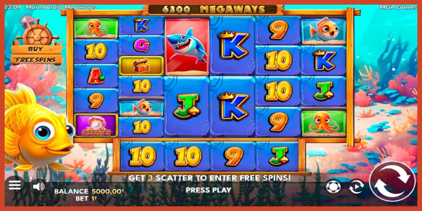 Slot screenshot: Mare Dorato Megaways no deposit, number - 1